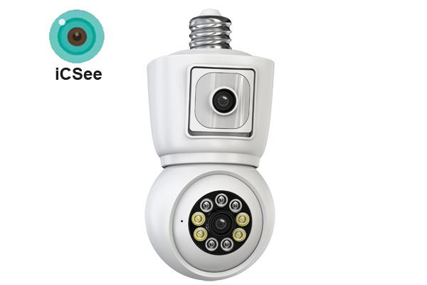 Indoor dual lens bulb wifi camera