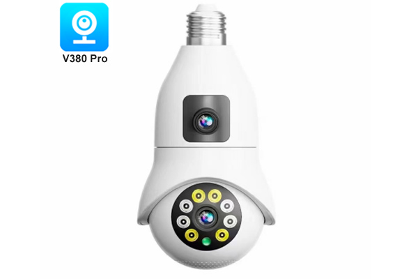 Dual lens indoor wifi bulb camera