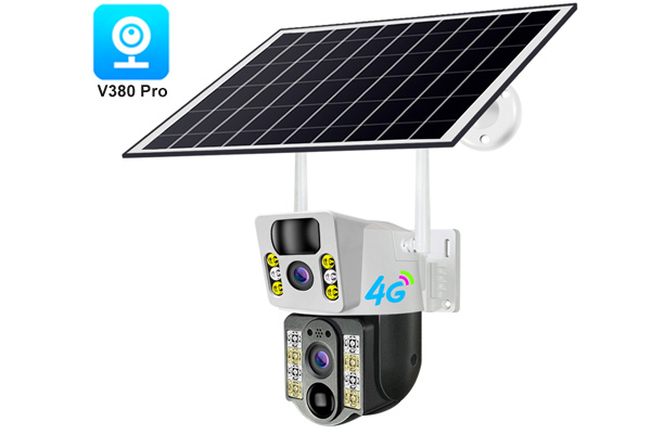 Dual lens solar 4G camera